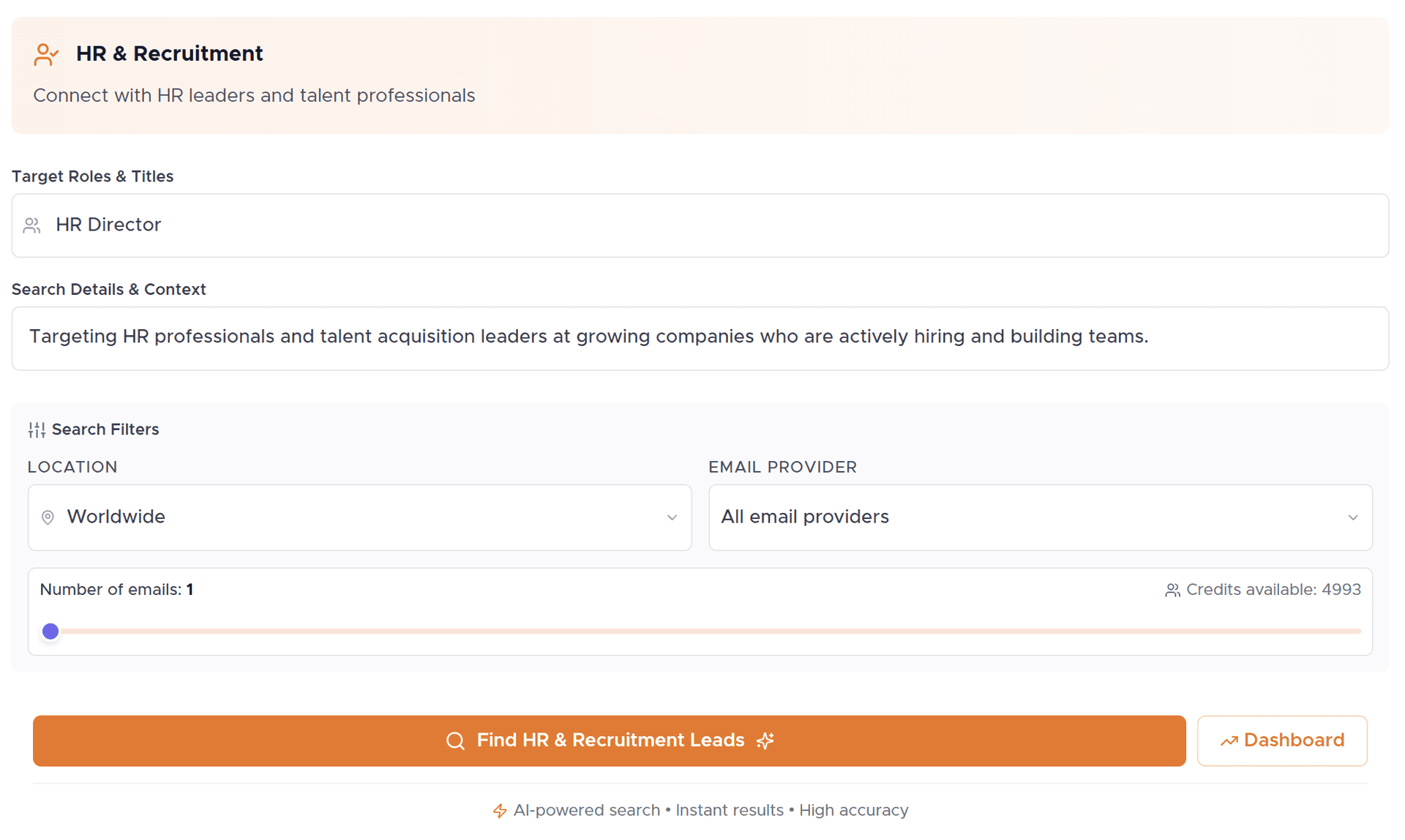 AI Leadz Dashboard Interface